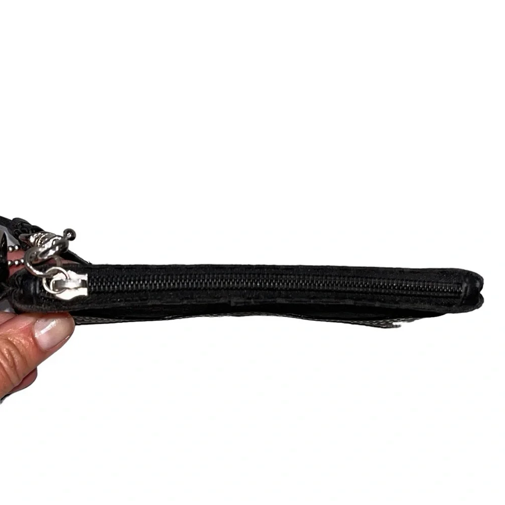 Coach Black Mini Monogrammed Wristlet
